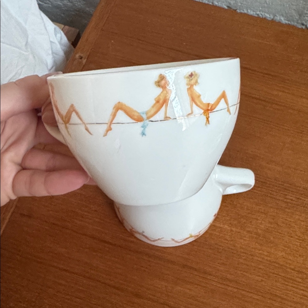Vintage Cynthia Rowley for Fishs Eddy ‘Dirty Dishes’ set of Two Tea Cups - Picture 4 of 4